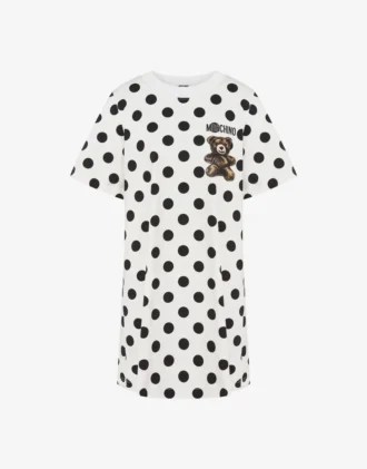 Abito in cotone pesante con stampa Moschino Teddy Bear