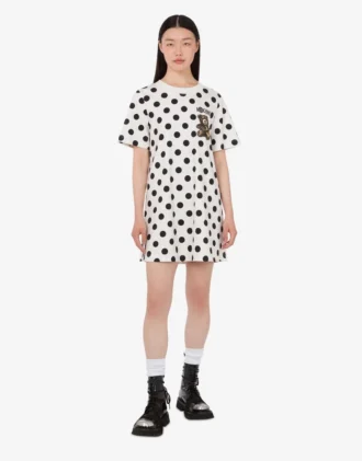 Abito in cotone pesante con stampa Moschino Teddy Bear