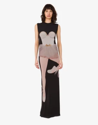 Abito in tulle elasticizzato stampato