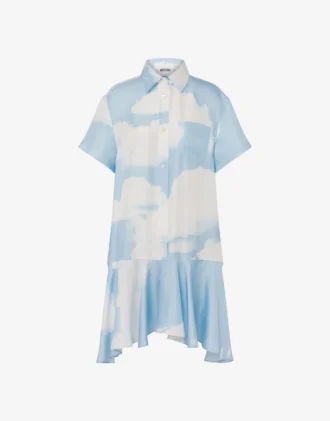 Abito in twill di seta Archive Clouds