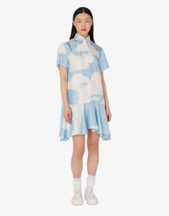 Abito in twill di seta Archive Clouds