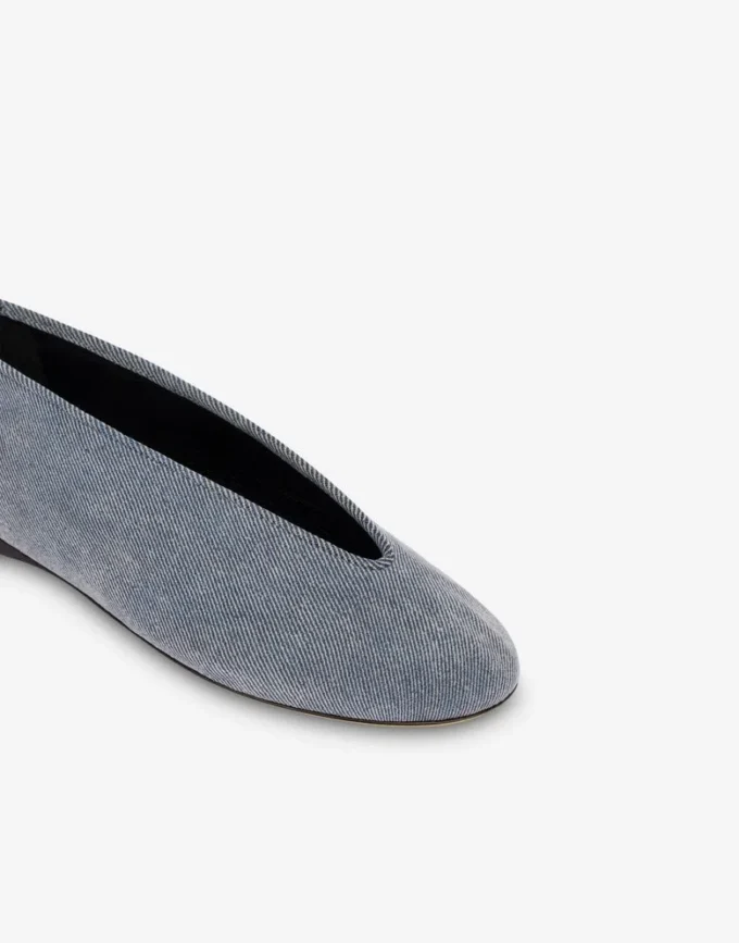 Ballerine in denim floccato
