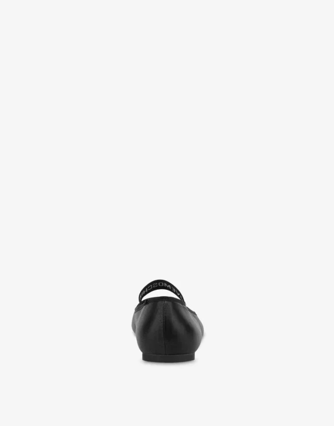 Ballerine in nappa con fascia elastica con logo