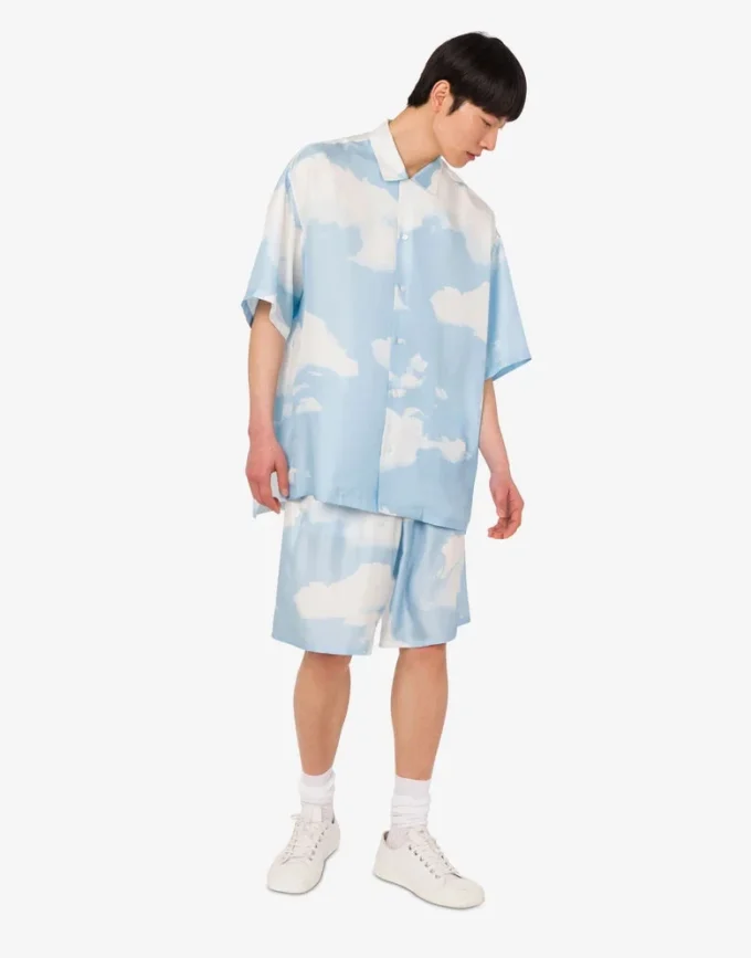 Bermuda in twill di seta Nuvole d’archivio