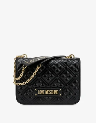 Borsa a tracolla in ecopelle con logo