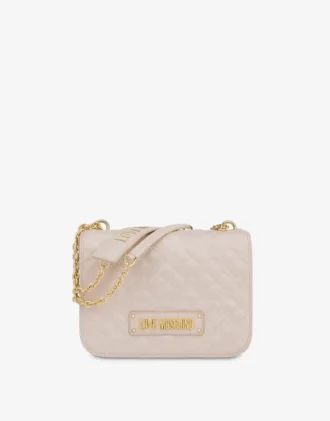 Borsa a tracolla trapuntata con logo