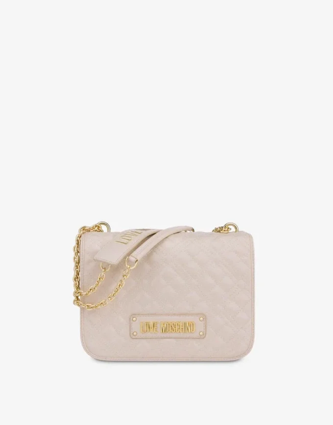 Borsa a tracolla trapuntata con logo