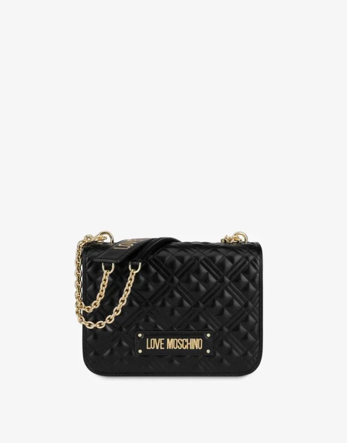 Borsa a tracolla trapuntata con logo