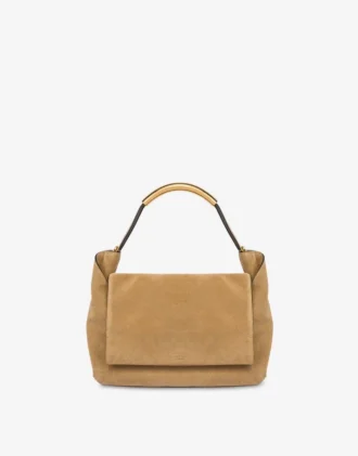 Borsa con manici in pelle intrecciata