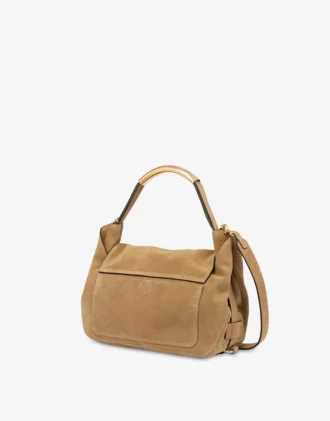 Borsa con manici in pelle intrecciata