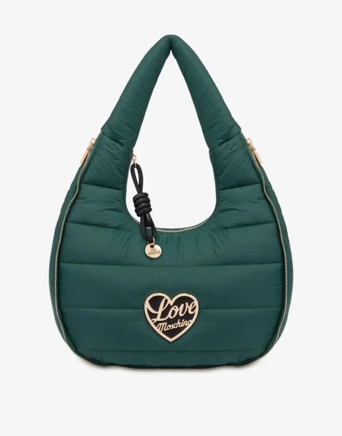Borsa hobo in nylon trapuntato