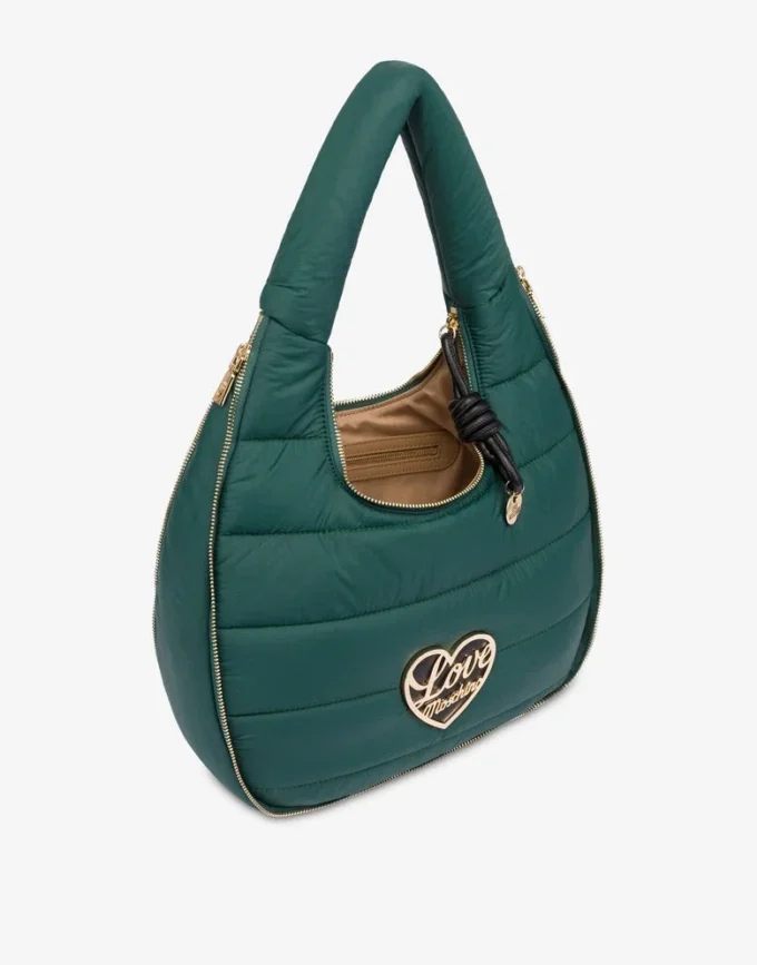 Borsa hobo in nylon trapuntato