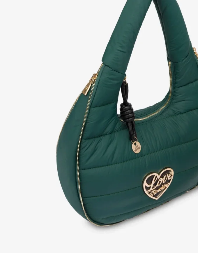 Borsa hobo in nylon trapuntato