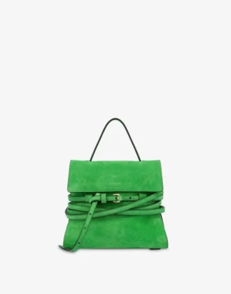 Borsa Moschino Tie Me in pelle scamosciata Small