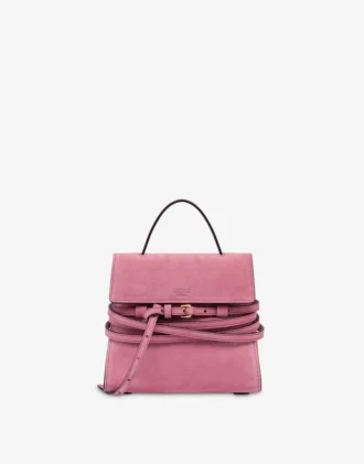 Borsa Moschino Tie Me in pelle scamosciata Small