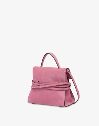 Borsa Moschino Tie Me in pelle scamosciata Small