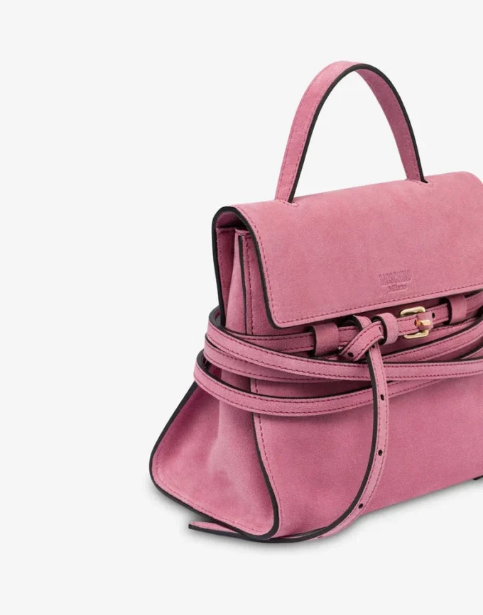 Borsa Moschino Tie Me in pelle scamosciata Small Borsa Moschino Tie Me in pelle scamosciata Small