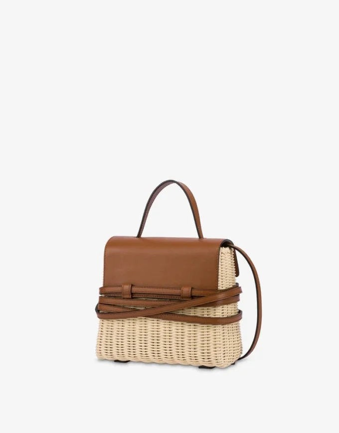 Borsa Moschino Tie Me in rattan Small Borsa Moschino Tie Me in rattan Small