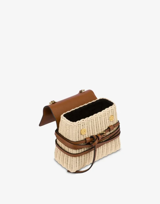 Borsa Moschino Tie Me in rattan Small Borsa Moschino Tie Me in rattan Small