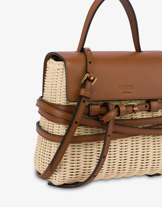 Borsa Moschino Tie Me in rattan Small Borsa Moschino Tie Me in rattan Small