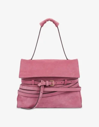Borsa Tie Me di Moschino in pelle scamosciata Media