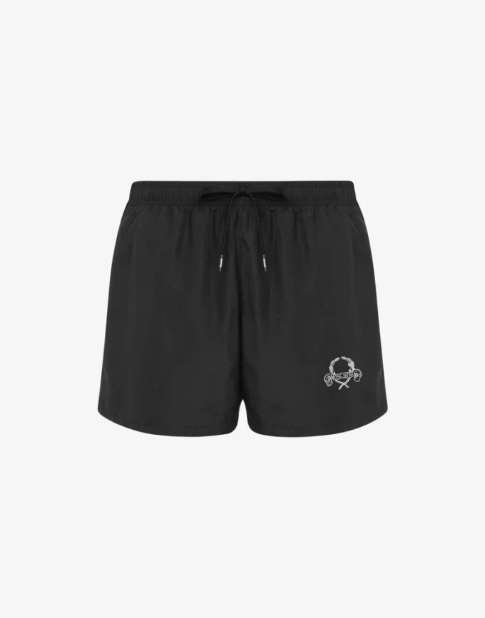 Boxer da spiaggia con logo Laurel Crown