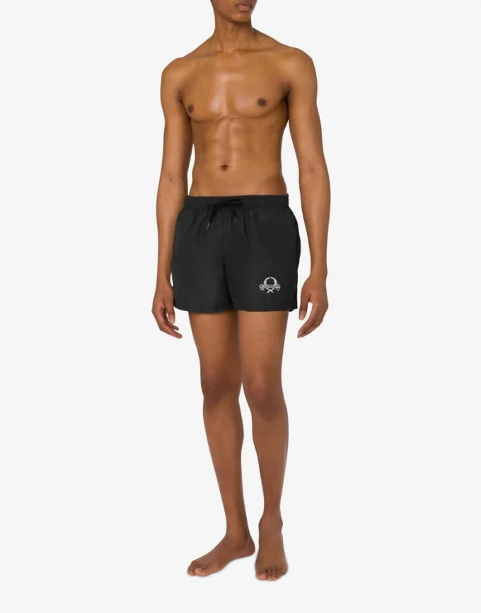 Boxer da spiaggia con logo Laurel Crown