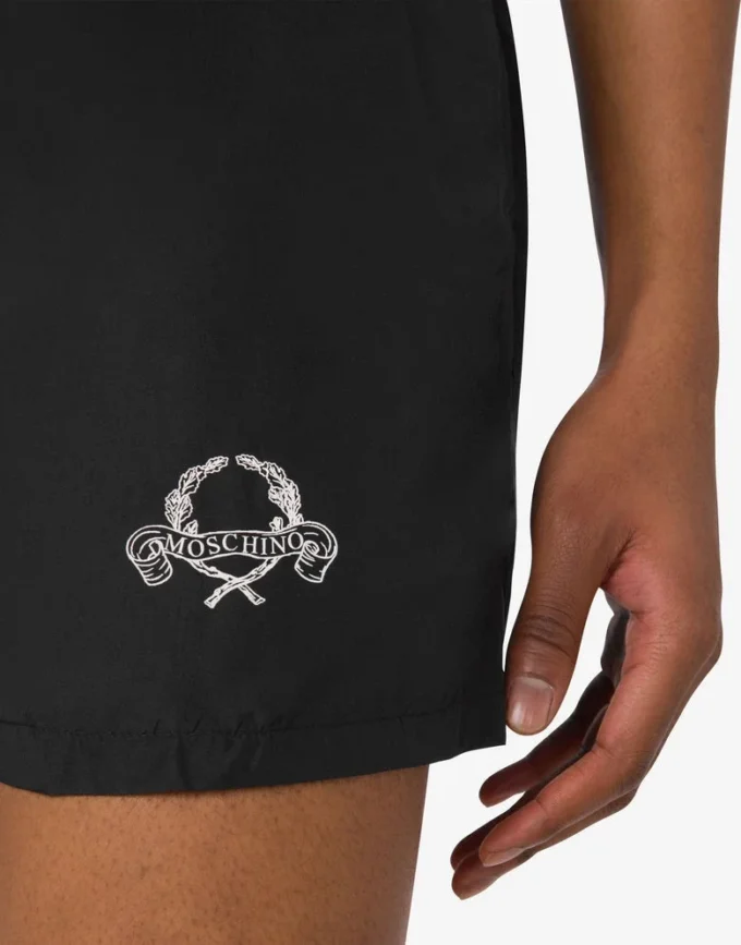 Boxer da spiaggia con logo Laurel Crown