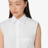 Camicia corta in popeline di cotone Goose Camicia corta in popeline di cotone Goose