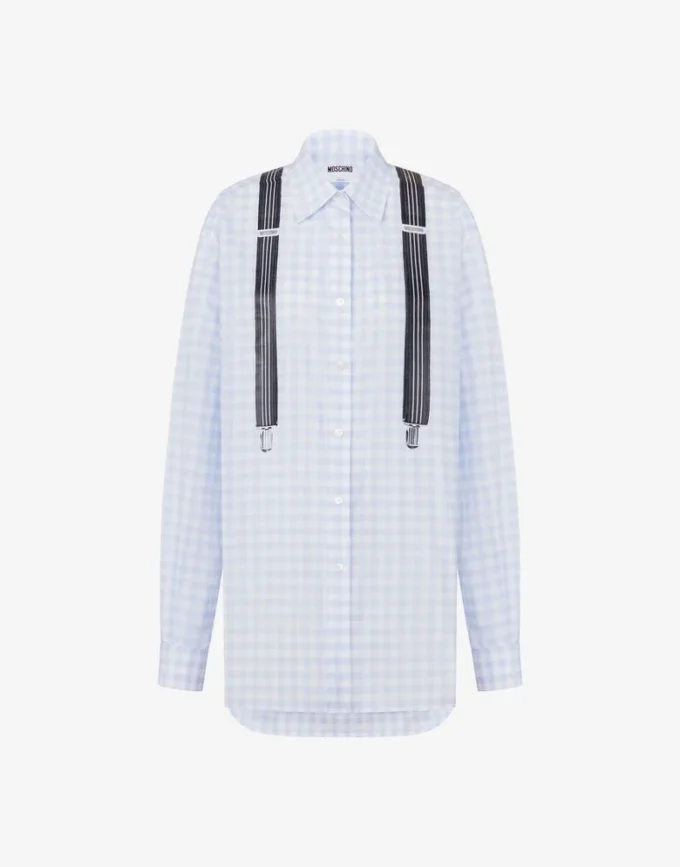 Camicia in cotone vichy stampato Camicia in cotone vichy stampato