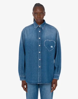 Camicia in denim di cotone blu