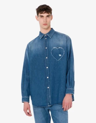 Camicia in denim di cotone blu