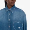 Camicia in denim di cotone blu Camicia in denim di cotone blu