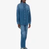 Camicia in denim di cotone blu Camicia in denim di cotone blu