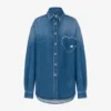 Camicia in denim di cotone blu Camicia in denim di cotone blu