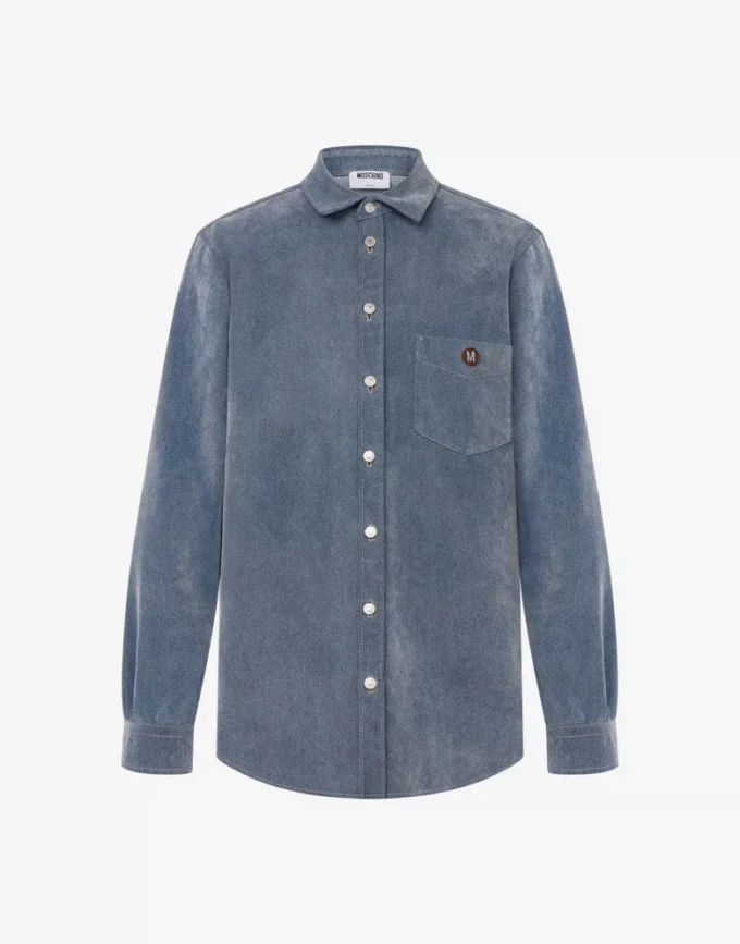 Camicia in denim floccato Camicia in denim floccato