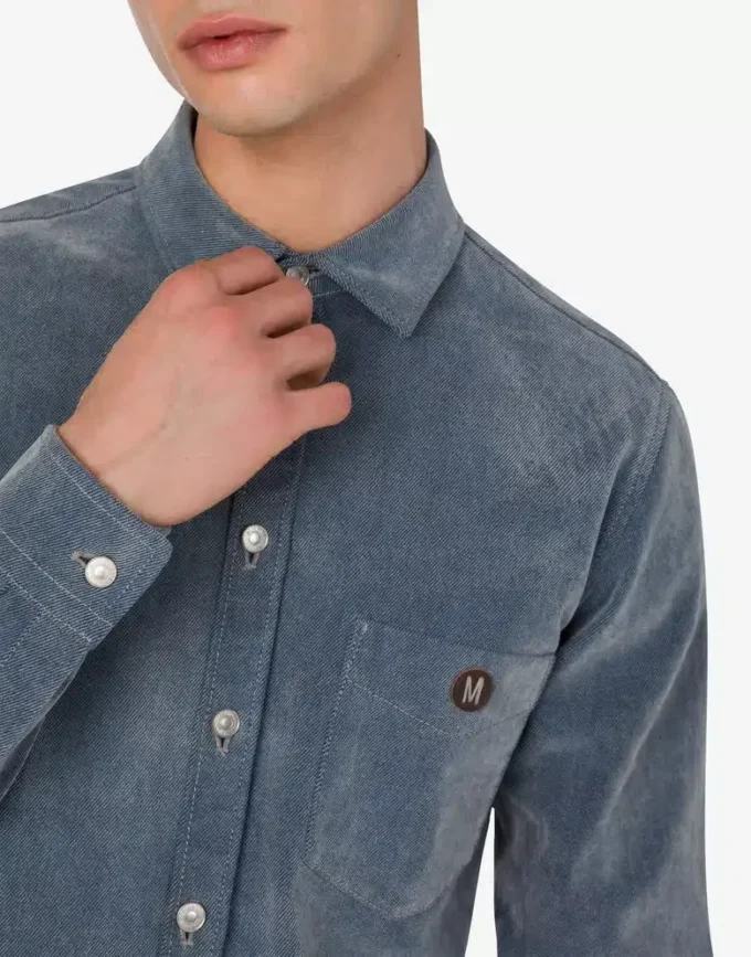 Camicia in denim floccato Camicia in denim floccato
