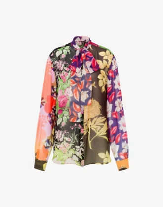 Camicia in georgette di seta stampata