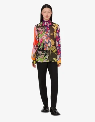 Camicia in georgette di seta stampata