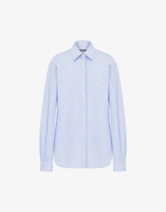 Camicia in popeline a righe Ricamo Goose