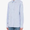 Camicia in popeline a righe Ricamo Goose Camicia in popeline a righe Ricamo Goose