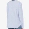 Camicia in popeline a righe Ricamo Goose Camicia in popeline a righe Ricamo Goose