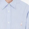 Camicia in popeline a righe Ricamo Goose Camicia in popeline a righe Ricamo Goose