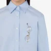Camicia in popeline di cotone elasticizzato stampato Camicia in popeline di cotone elasticizzato stampato