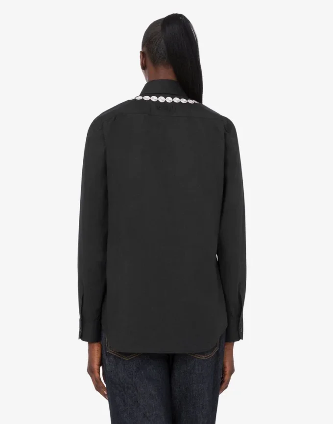 Camicia in popeline di cotone elasticizzato stampato Camicia in popeline di cotone elasticizzato stampato