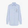 Camicia in popeline di cotone elasticizzato stampato Camicia in popeline di cotone elasticizzato stampato