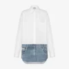 Camicia in popeline di cotone elasticizzato stampato Camicia in popeline di cotone elasticizzato stampato