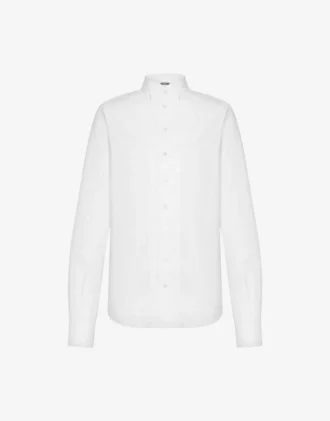 Camicia in popeline di cotone jacquard