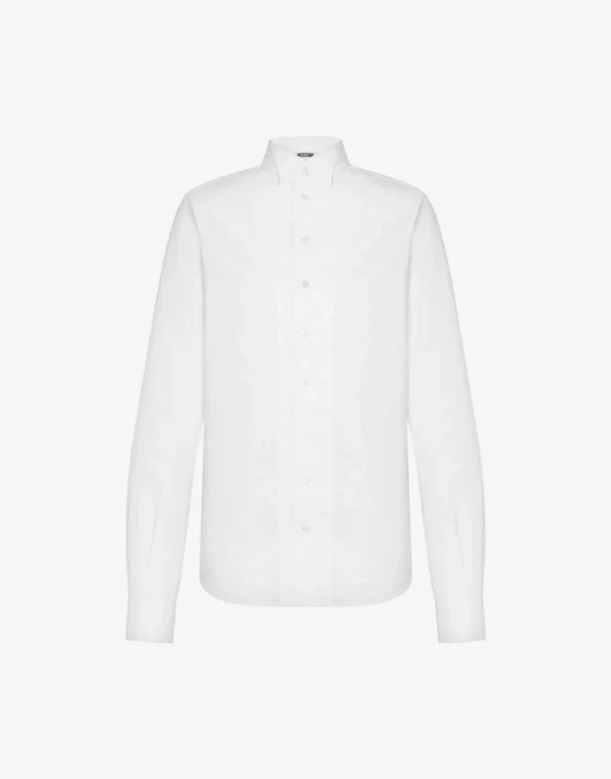 Camicia in popeline di cotone jacquard