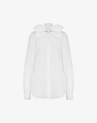 Camicia in popeline di cotone jacquard